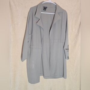 SOHO Apparel Trench Coat Grey Size L 100% Polyester